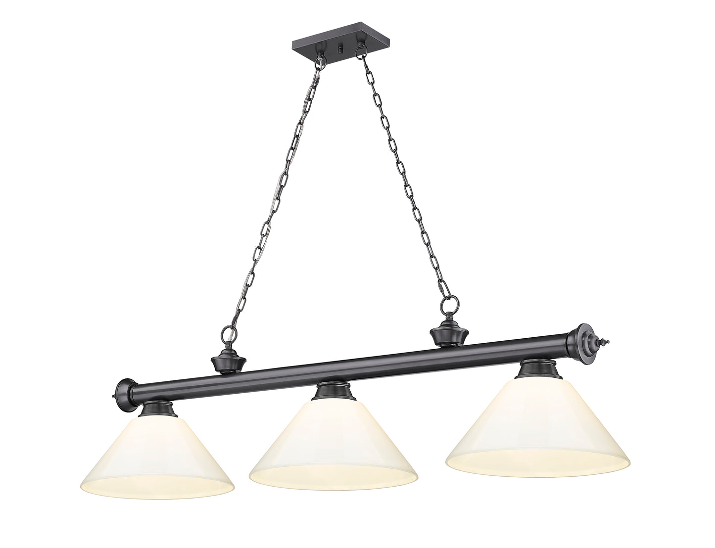 2306-3BP-PWH - Cordon 3 Light 57" Billiard - Bronze Plate