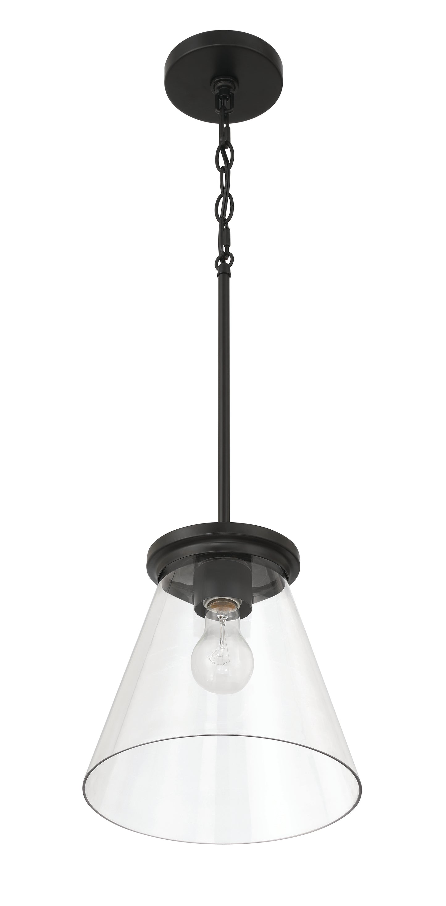 60492-FB - Connell 1 Light 10" Wide Pendant - Flat Black