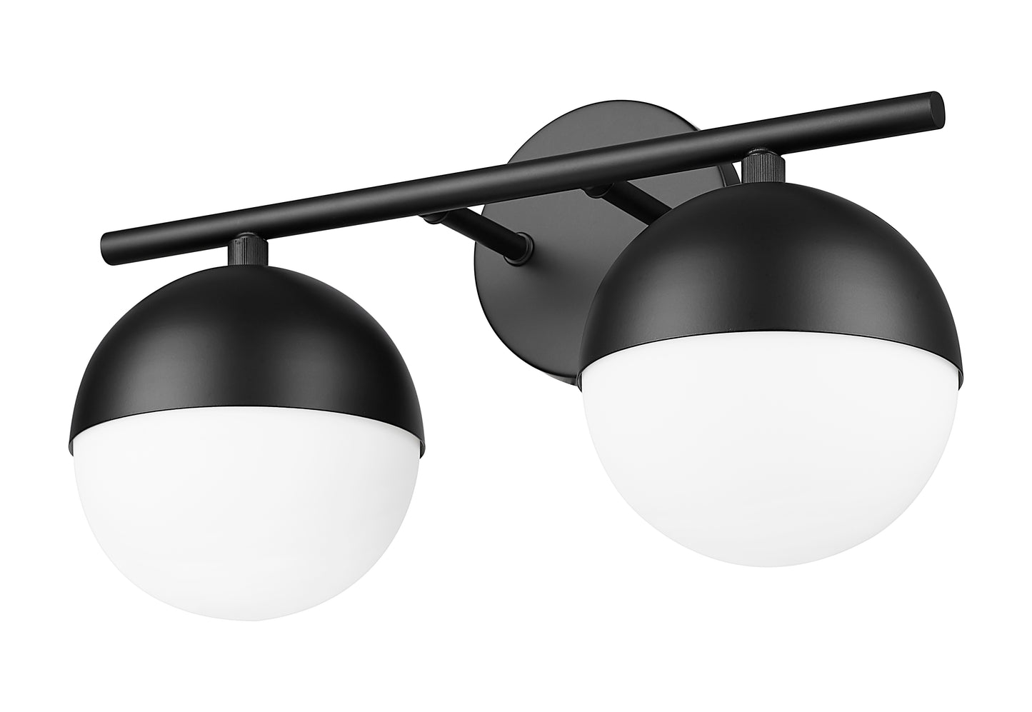 7517-2V-MB - Realm Sphere 2 Light 16" Vanity - Matte Black