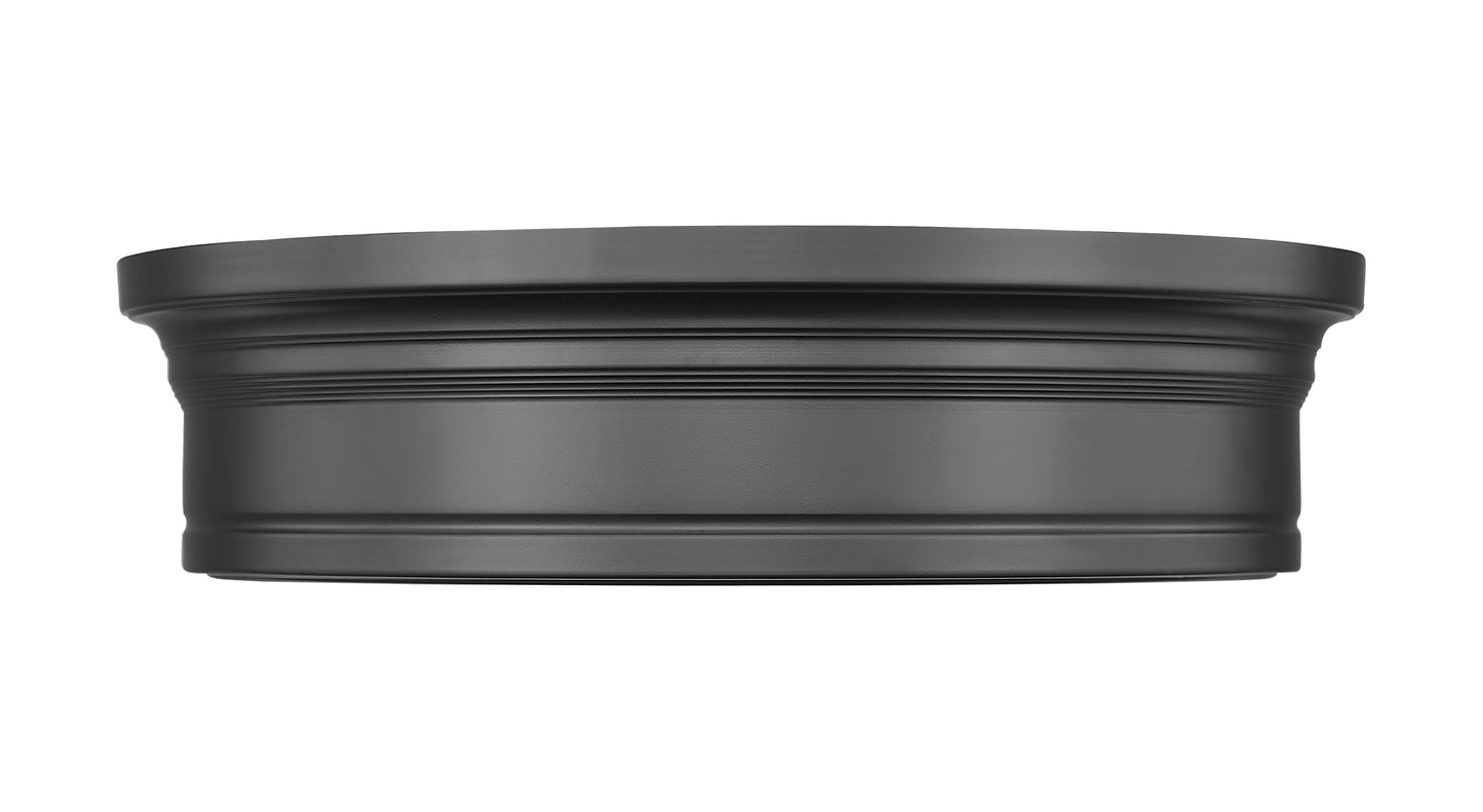 7702F16-MB-LED - Bentley 1 Light Flush 16" Mount - Matte Black