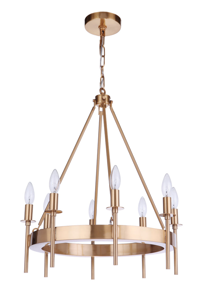 54328-SB - Larrson 8 Light 20" Wide Chandelier - Satin Brass