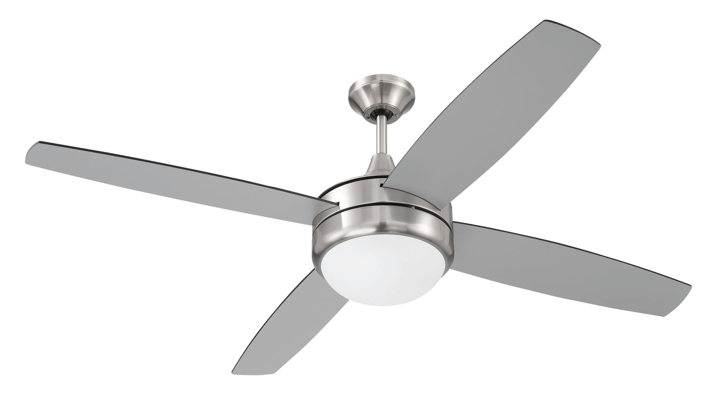 PHZ52BNK4-BNGW - Phaze II 4- Blade 52" 4 Blade Ceiling Fan with Light Kit - Brushed Nickel