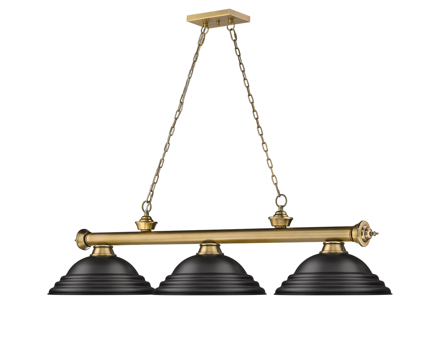 2306-3RB-SMB - Cordon 3 Light 58" Billiard - Rubbed Brass
