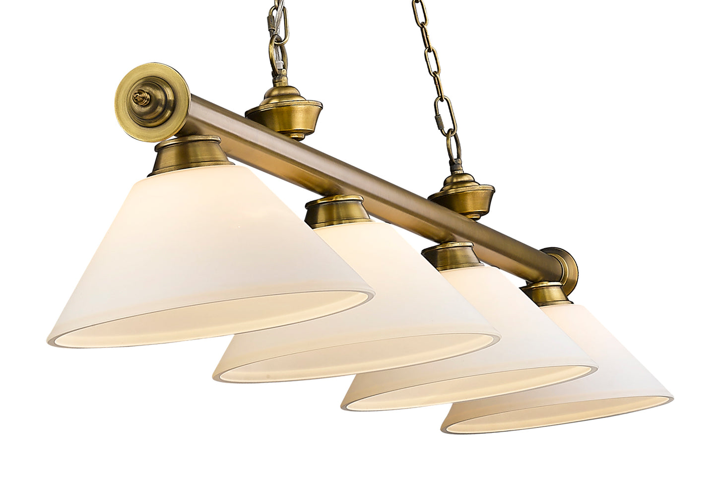 2306-4RB-AMO14 - Cordon 4 Light 81" Billiard - Rubbed Brass