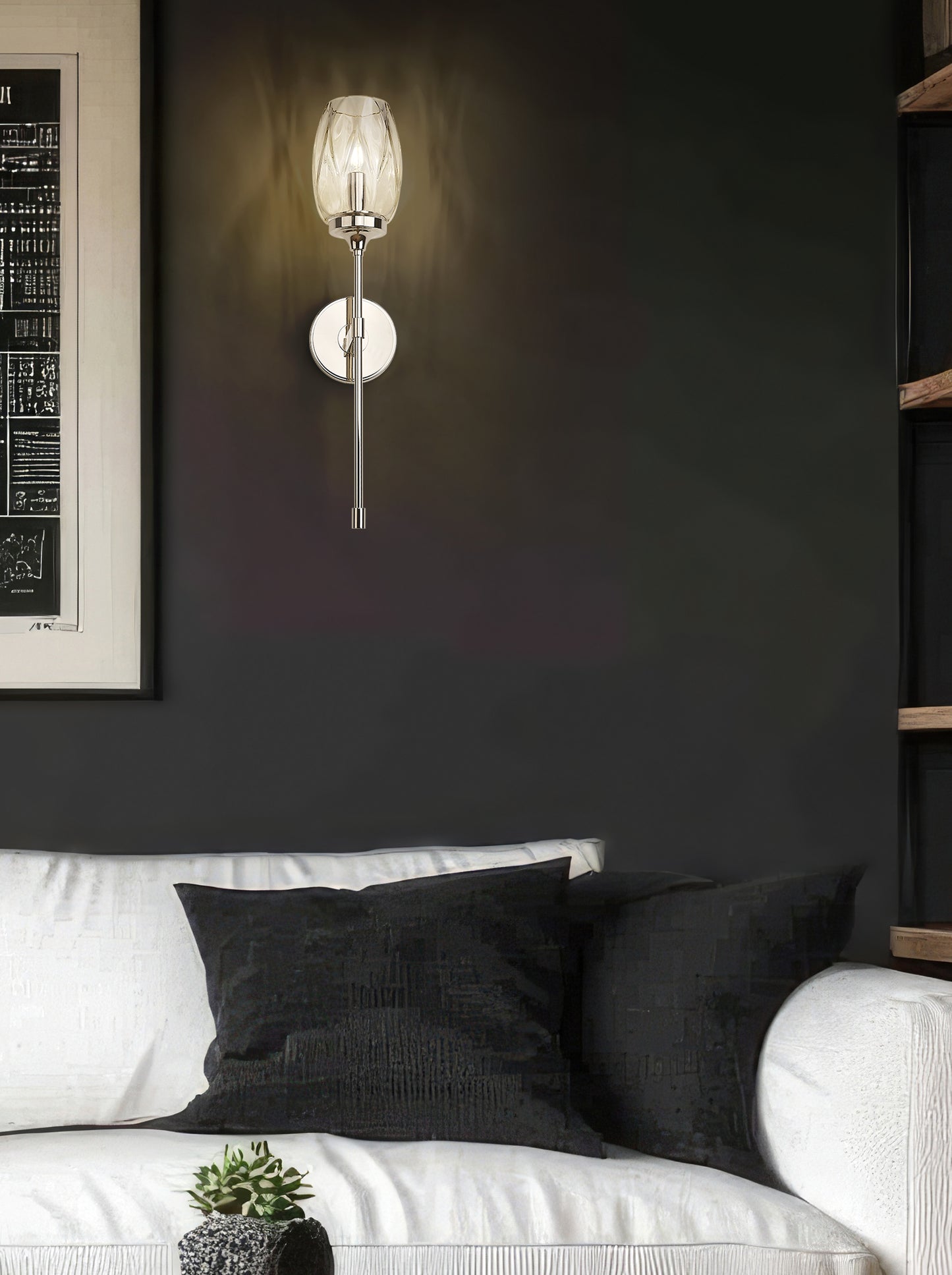 2014-1S-PN - Cassian 1 Light Wall 26" Sconce - Polished Nickel