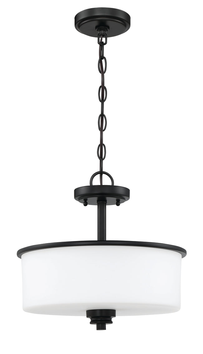 50552-FB-WG - Bolden 2 Light 15" High Semi Flush Mount - Flat Black
