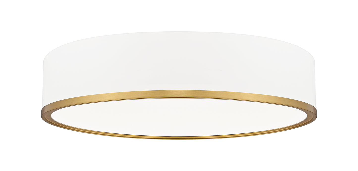 1018F20-MW-MGLD-LED - Bradley 1 Light Flush 20" Mount - Matte White / Modern Gold