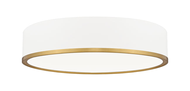 1018F20-MW-MGLD-LED - Bradley 1 Light Flush 20" Mount - Matte White / Modern Gold