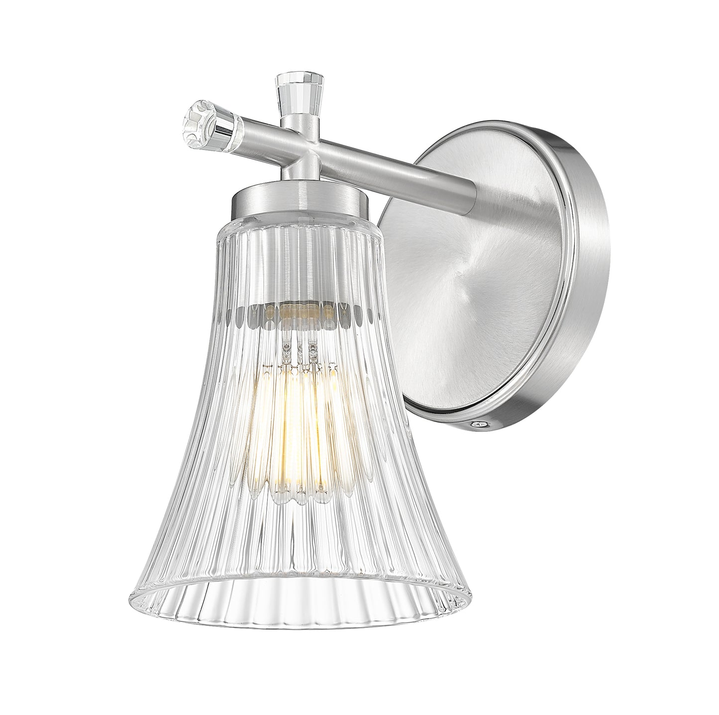 7519-1S-BN - Belle 1 Light Wall 8" Sconce - Brushed Nickel