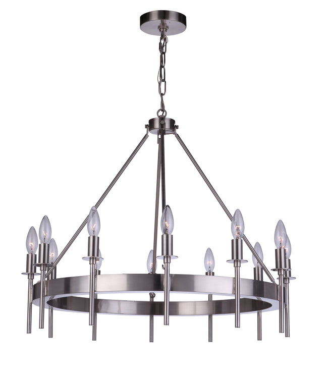 54312-BNK - Larrson 12 Light 28" Wide Chandelier - Brushed Nickel