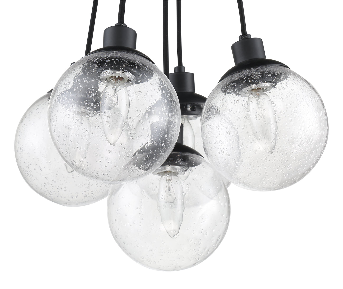 53395-FB - Que 5 Light 14.75" Wide Pendant - Flat Black