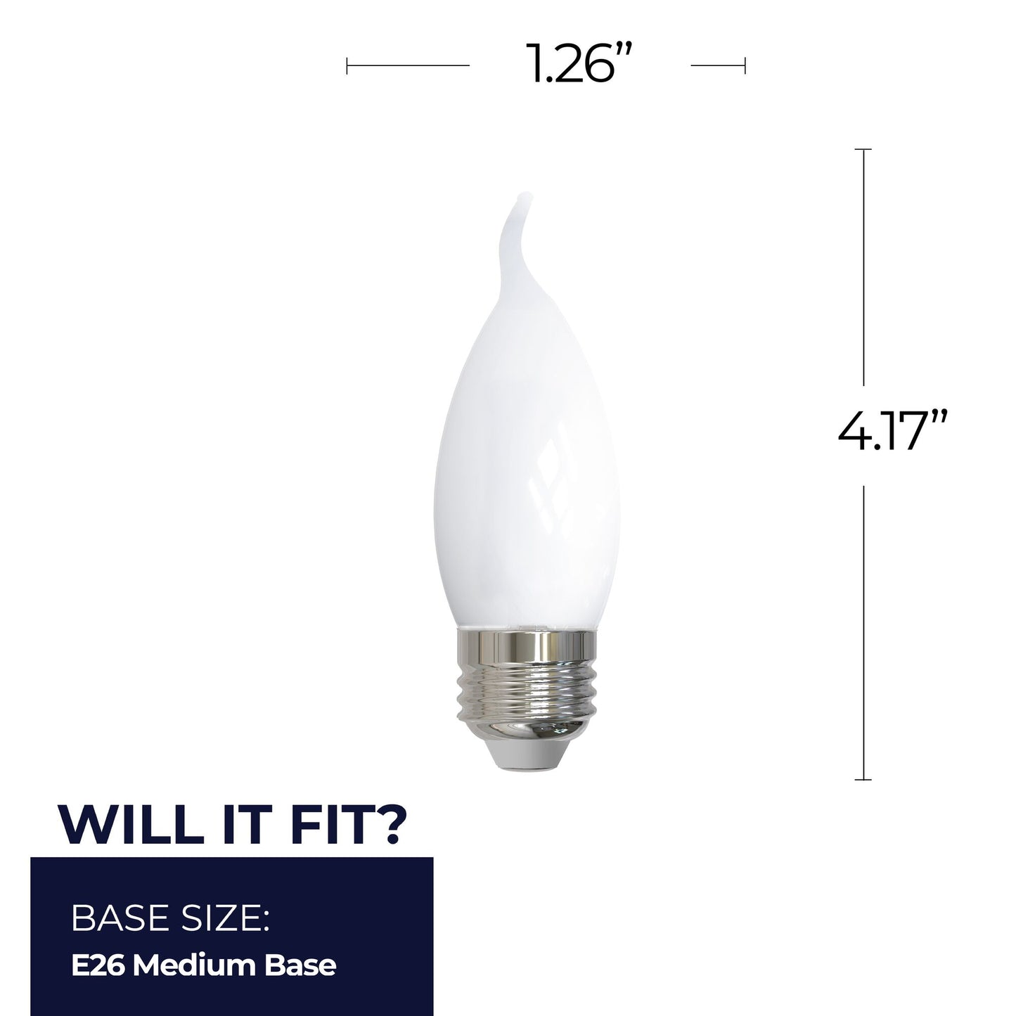 776972 - Dimmable Milky CA10 LED Light Bulb - 5 Watt - 3000K - 4 Pack