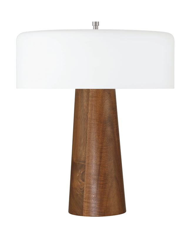 87001WN-T - Wooden Base 1 Light 18" High Table Lamp - Walnut