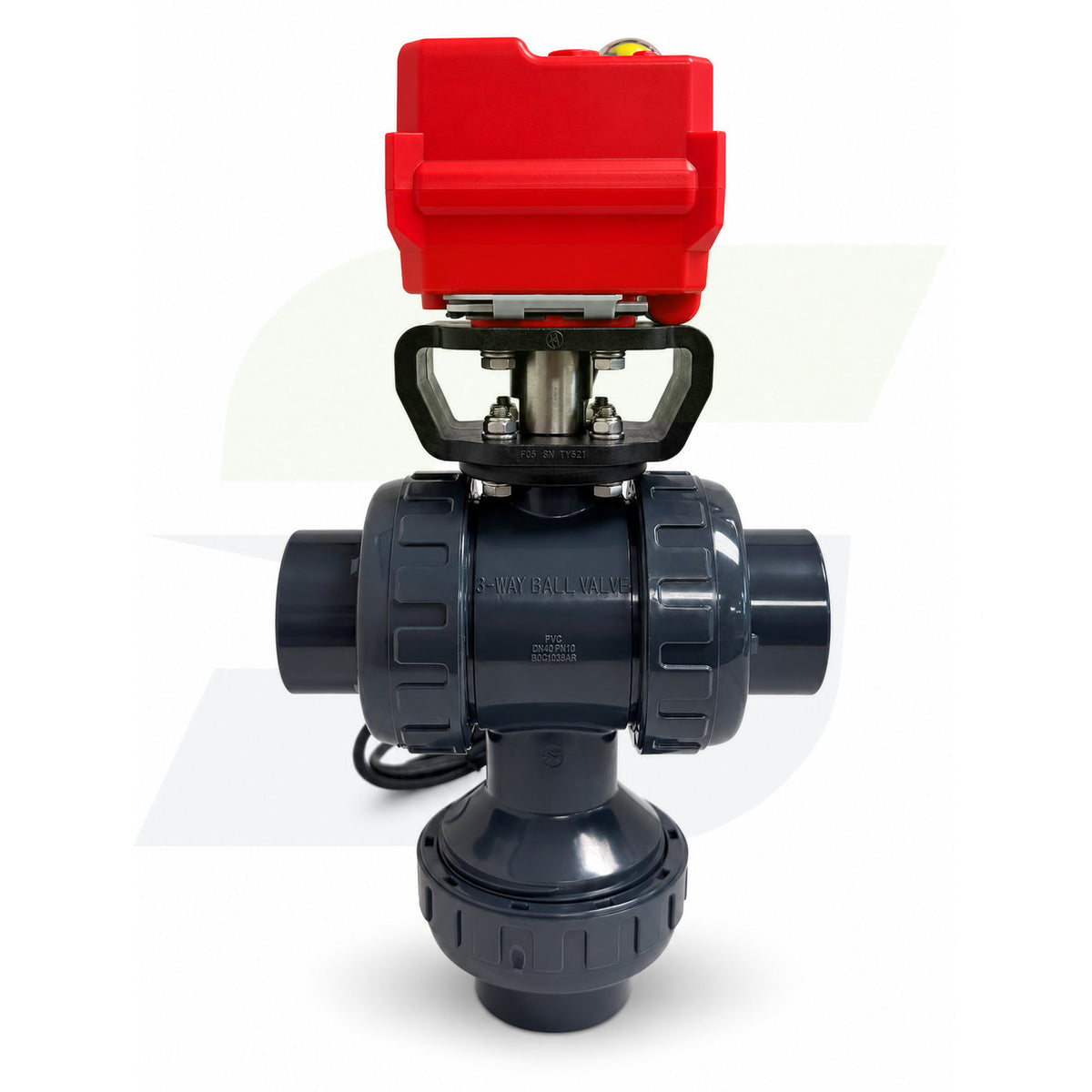 251060015 - 1-1/2" Type 23 PVC 3-Way Ball Valve - Smart Fail-Safe Actuated, EPDM