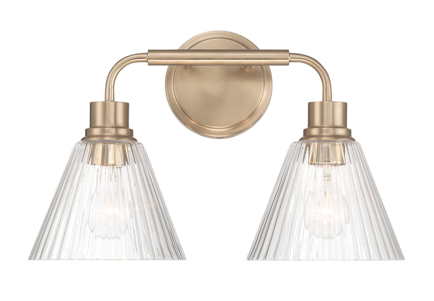 61102-CPZ - Pleated 2 Light 17" Wide Vanity Light - Premium Bronze