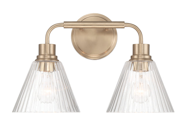 61102-CPZ - Pleated 2 Light 17" Wide Vanity Light - Premium Bronze