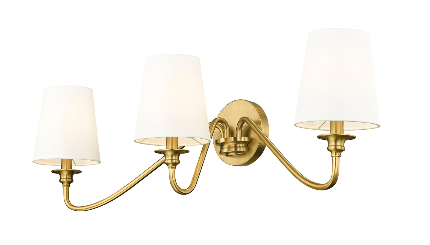 7509-3S-MGLD - Gianna 3 Light Wall 10" Sconce - Modern Gold