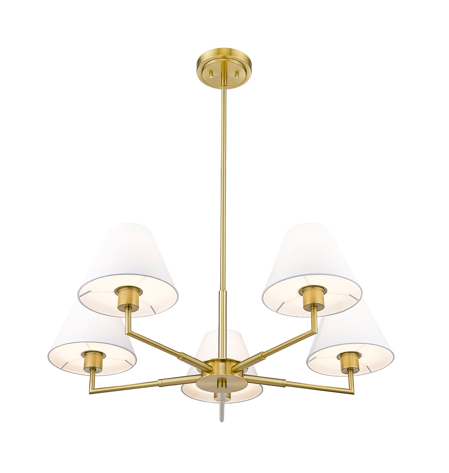 744-34R-LG - Leila 5 Light 34" Chandelier - Luxe Gold