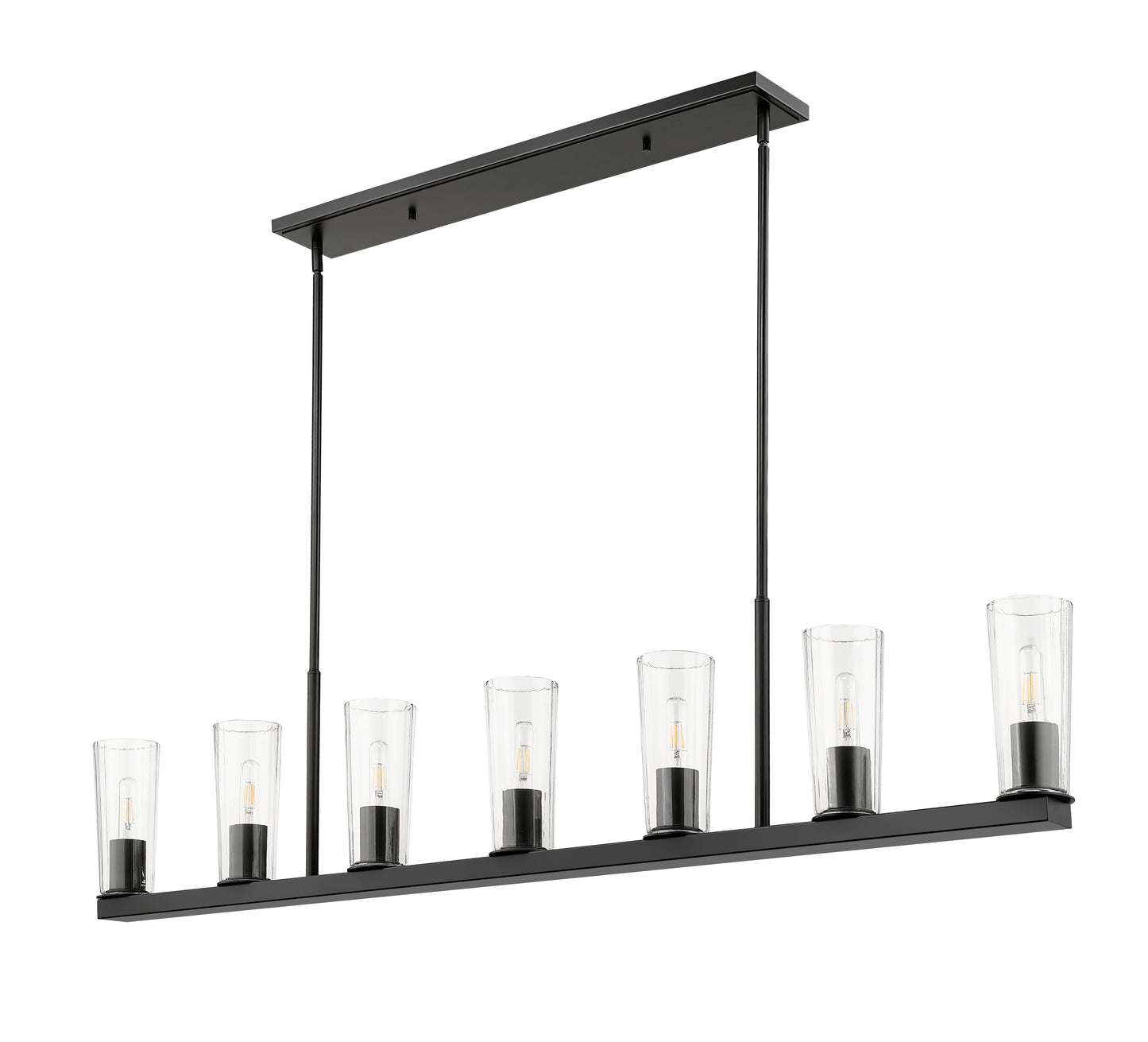 826-7L-MB - Titus 7 Light Linear 64" Chandelier - Matte Black