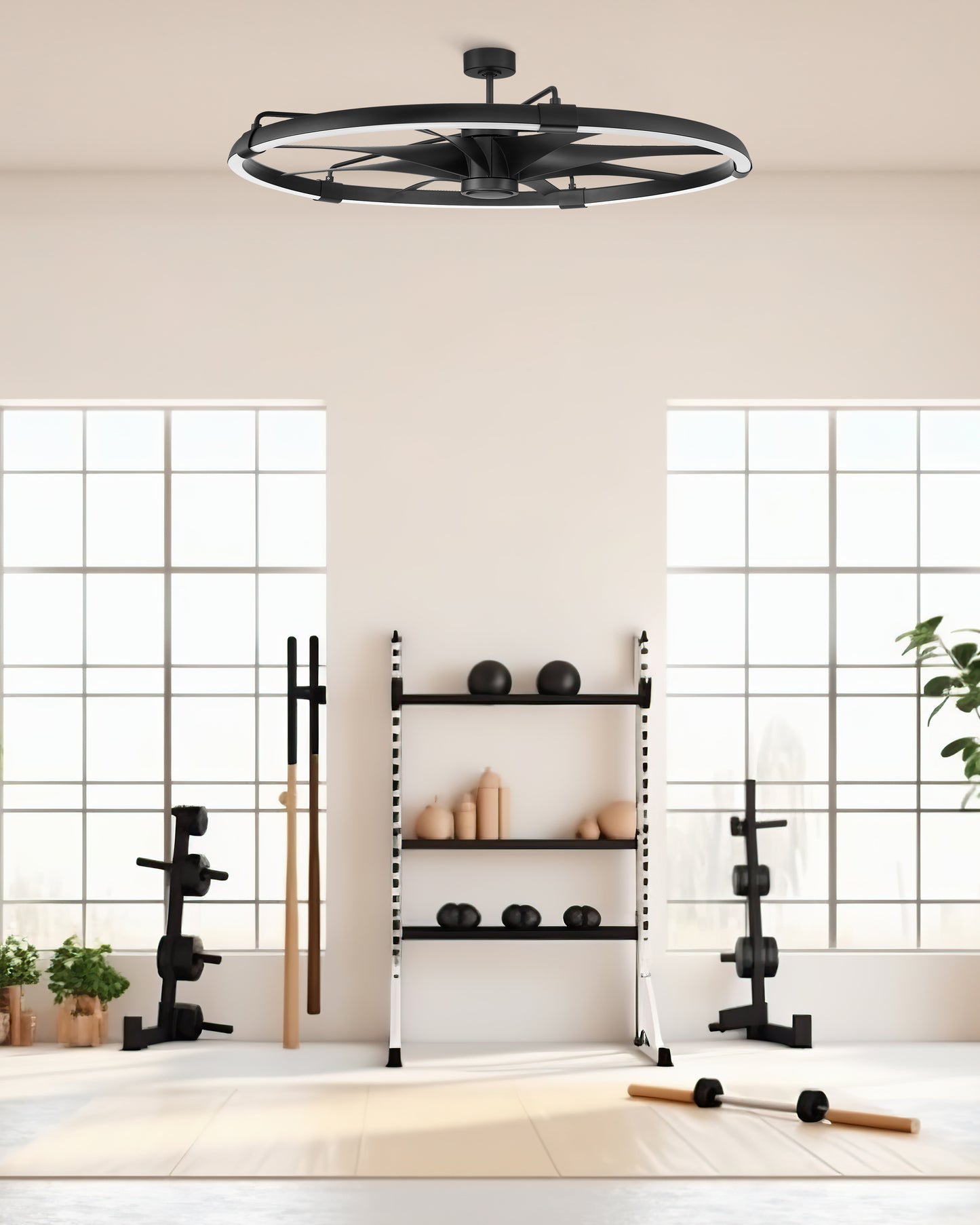 AXL57FB8 - Axel Indoor/Outdoor 52" 8 Blade Indoor Outdoor Ceiling Fan with Light Kit - Flat Black