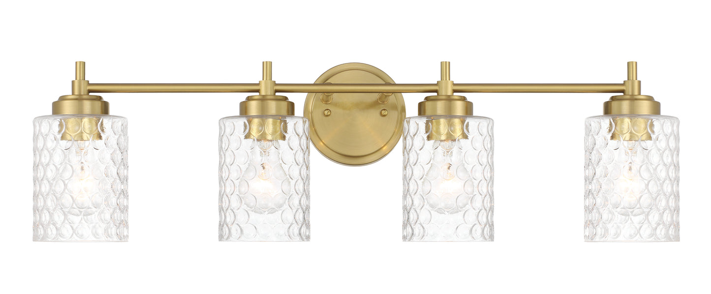60504-SB - Claire 4 Light 30" Wide Vanity Light - Satin Brass