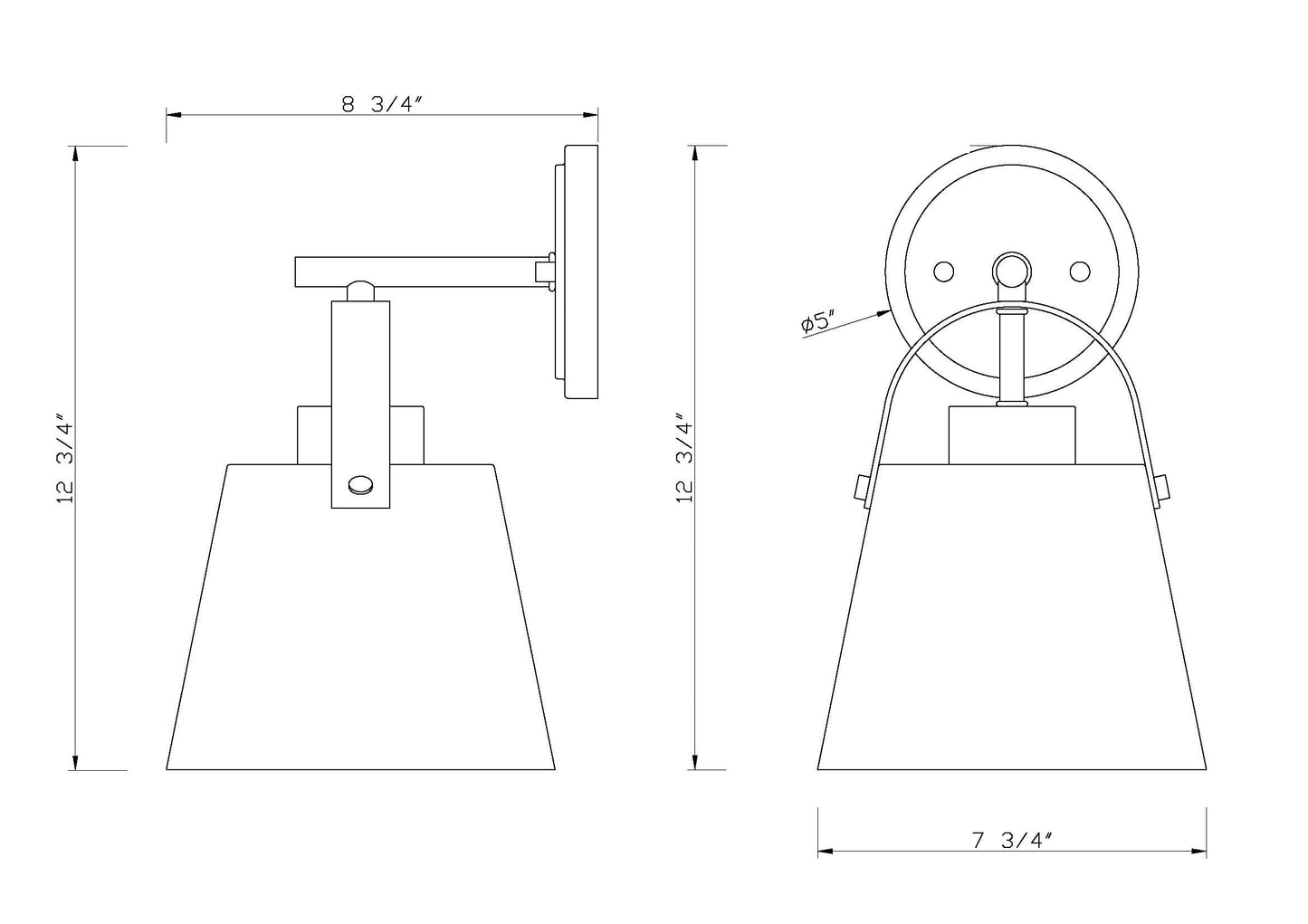 743-1S-HBR - Z-Studio 1 Light Wall 13" Sconce - Heritage Brass