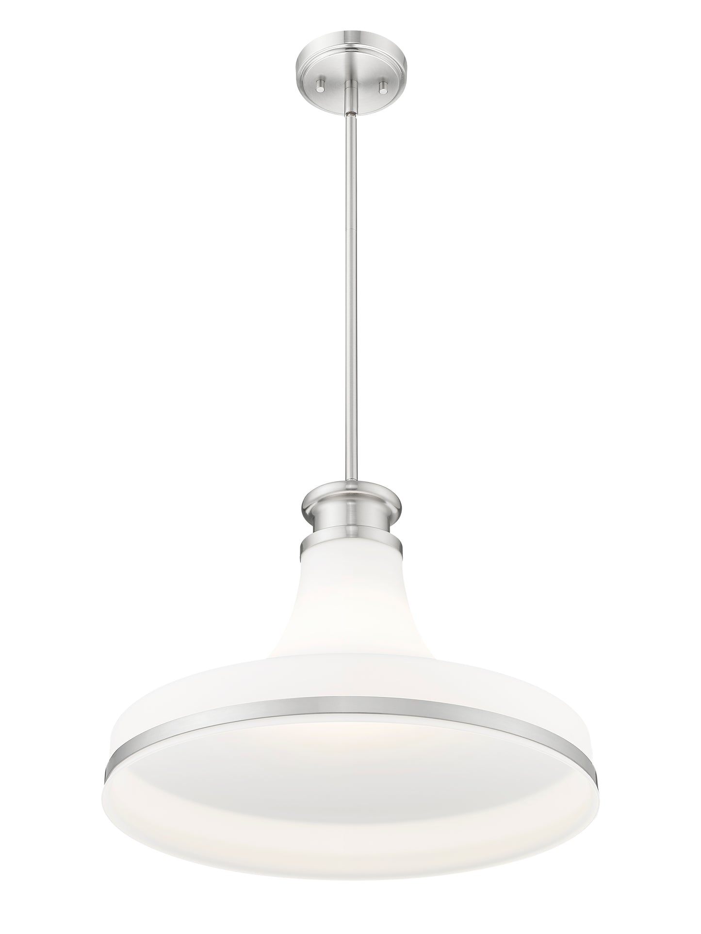 831P18-BN - Reznor 1 Light 18" Pendant - Brushed Nickel
