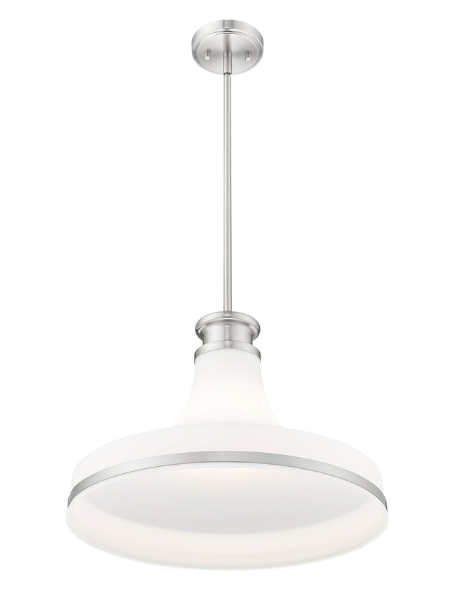 831P18-BN - Reznor 1 Light 18" Pendant - Brushed Nickel