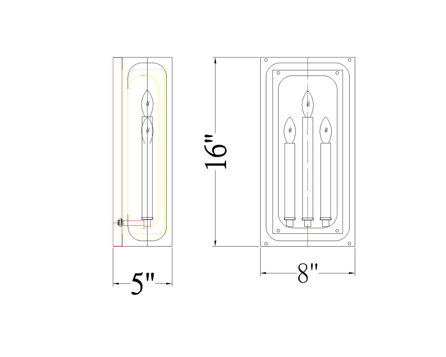 3038-3S-MB - Easton 3 Light Wall 16" Sconce - Matte Black