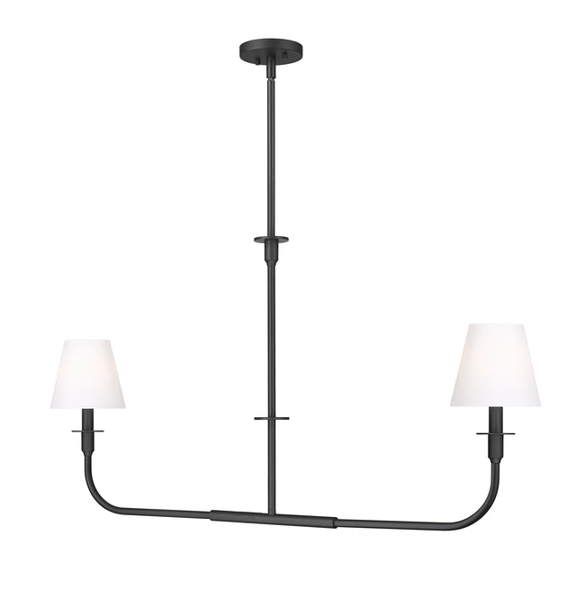 3049-42L-MB - Tova 2 Light Linear 46" Chandelier - Matte Black