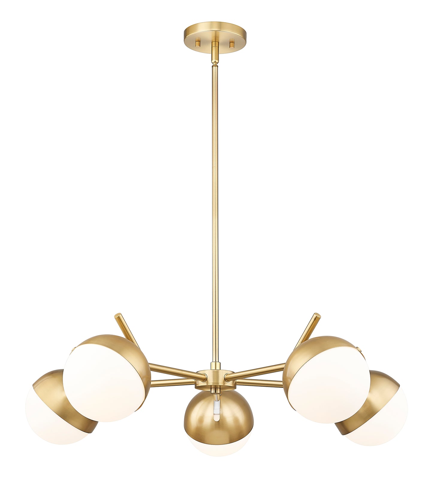 7517-5MGLD - Realm Sphere 5 Light 32" Chandelier - Modern Gold