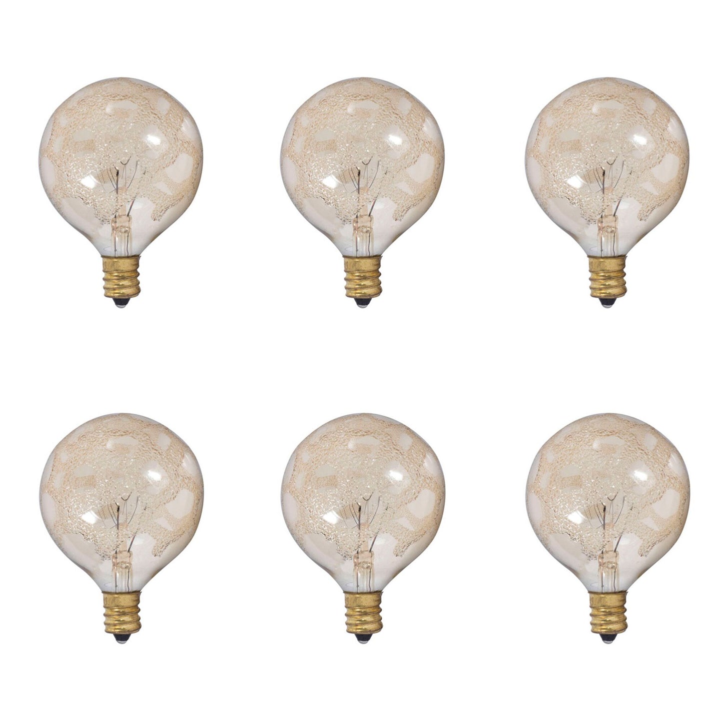 144026 - Dimmable Amber Marble G16.5 Incandescent Candelabra Light Bulb - 40 Watt - 6 Pack