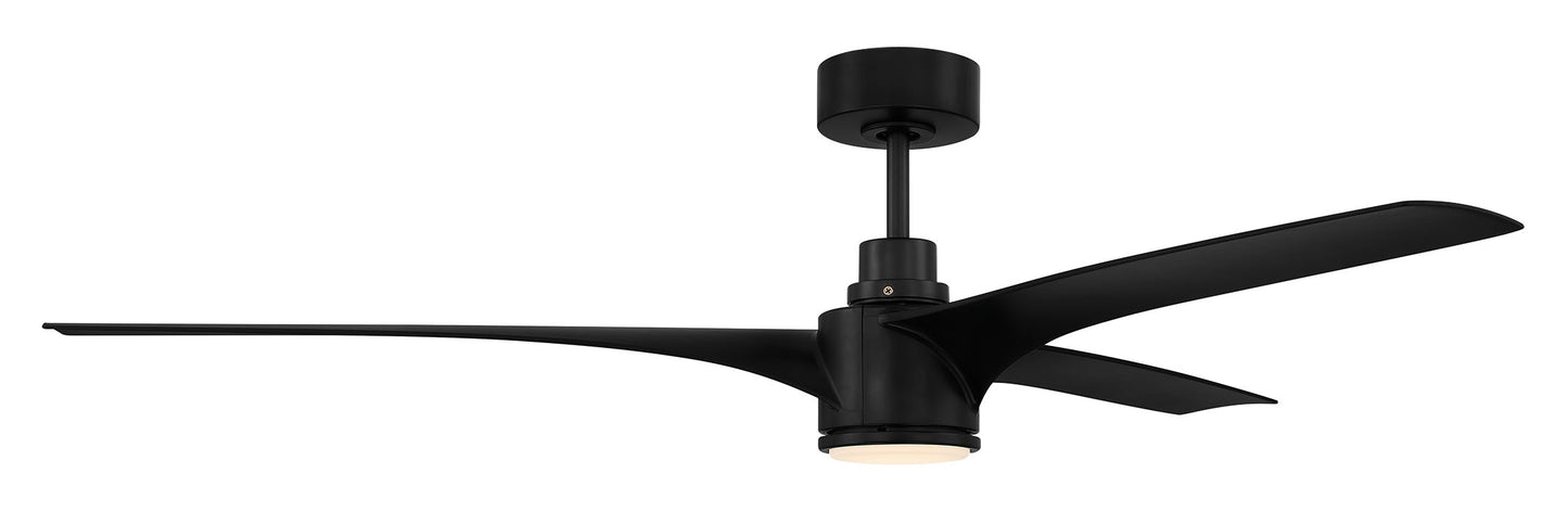 PHB60FB3-NWF - Phoebe 60" Indoor/Outdoor Ceiling fan no Wifi 60" 3 Blade Indoor Outdoor Ceiling Fan with Light Kit - Flat Black