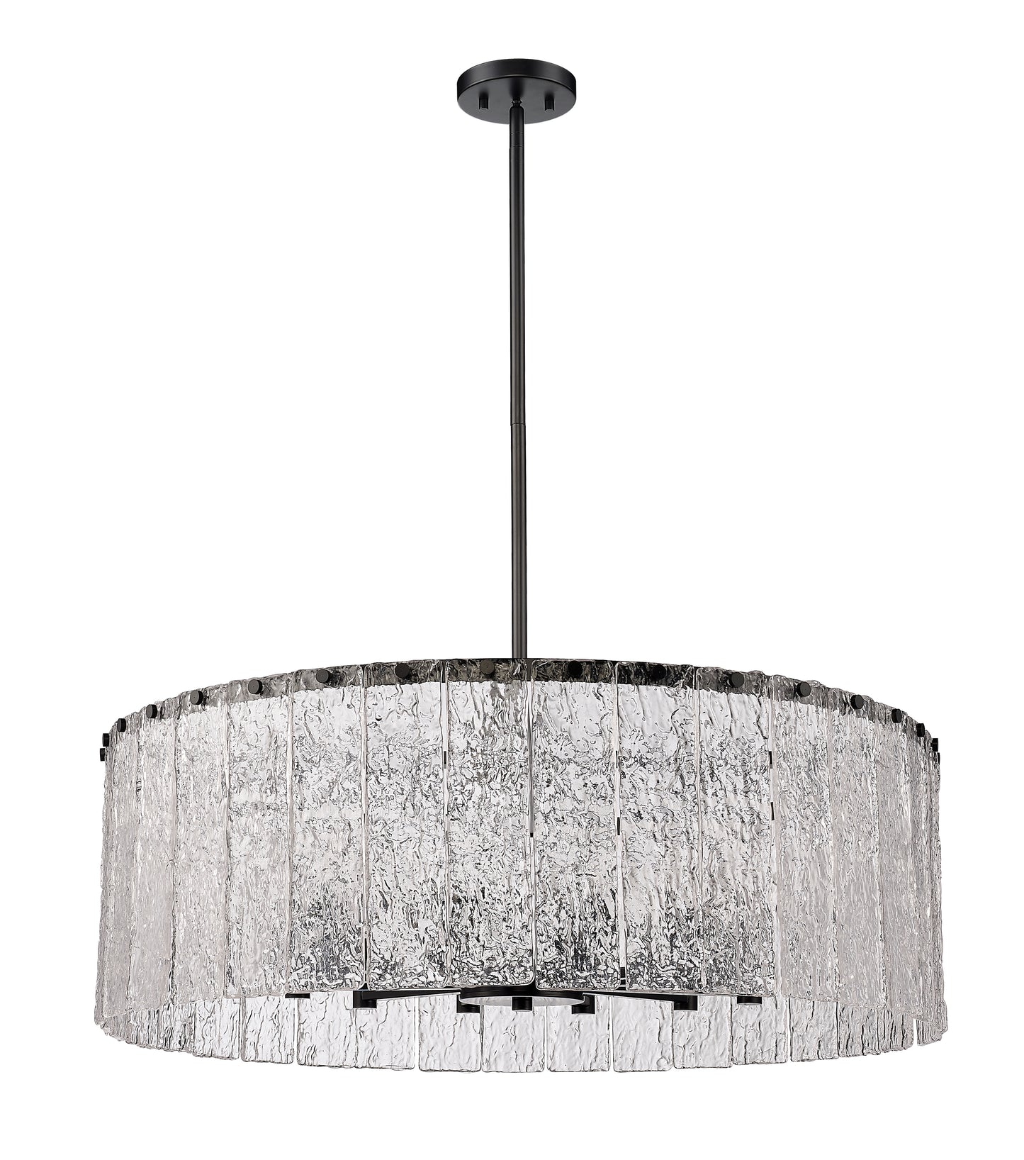 1943P32-MB - Glacier 12 Light 32" Chandelier - Matte Black