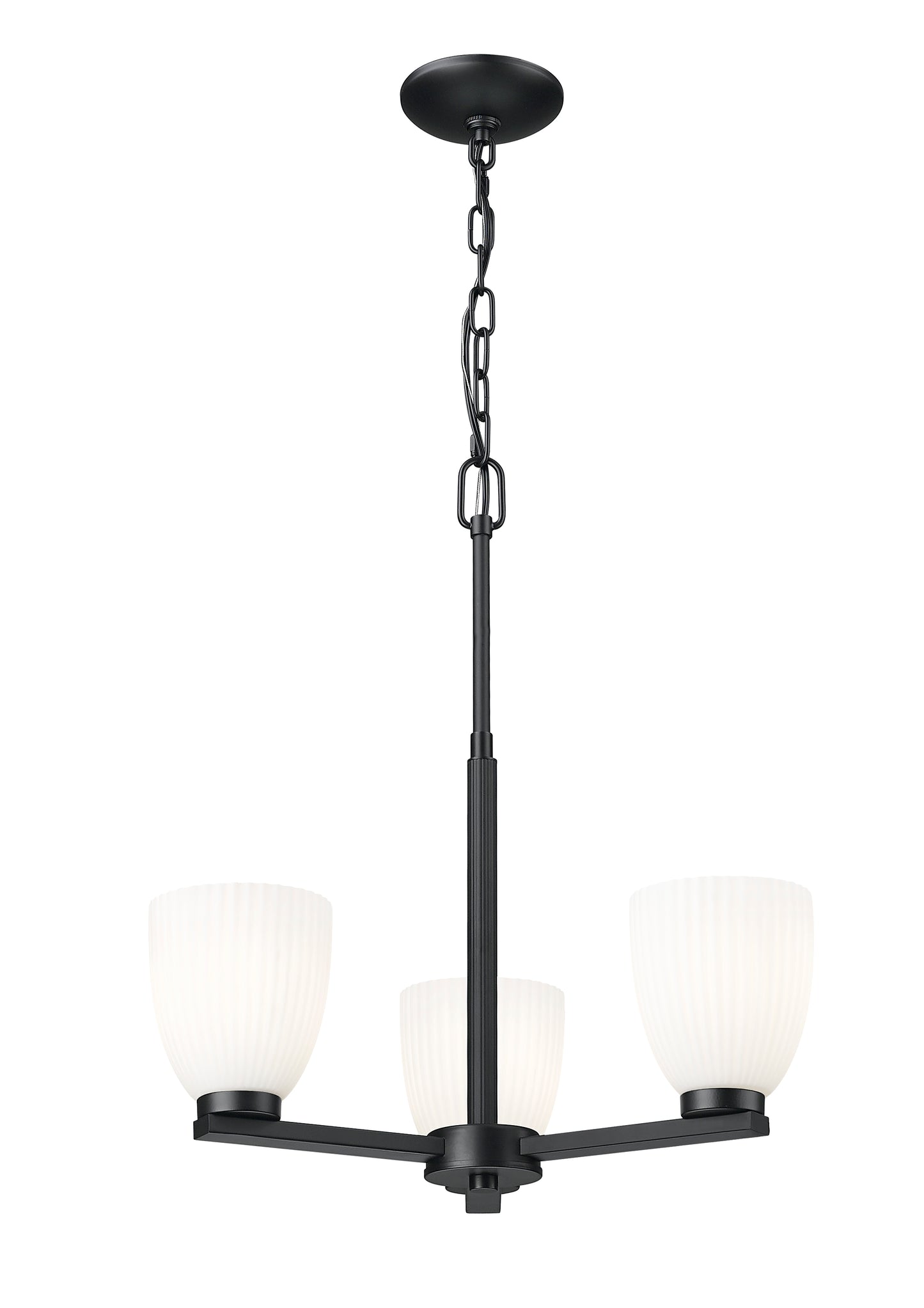 7518-3MB - Naya 3 Light 19" Chandelier - Matte Black