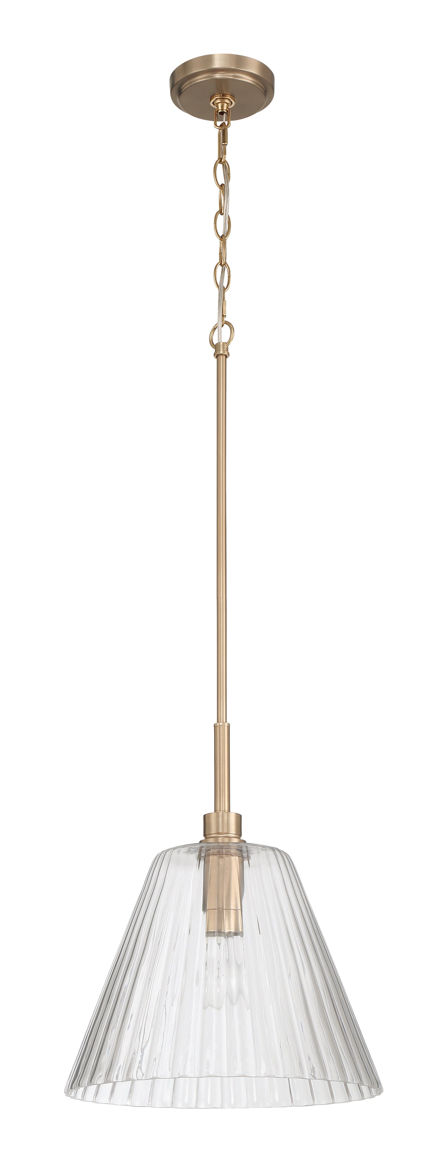 61192-CPZ - Pleated 1 Light 14" Wide Pendant - Premium Bronze