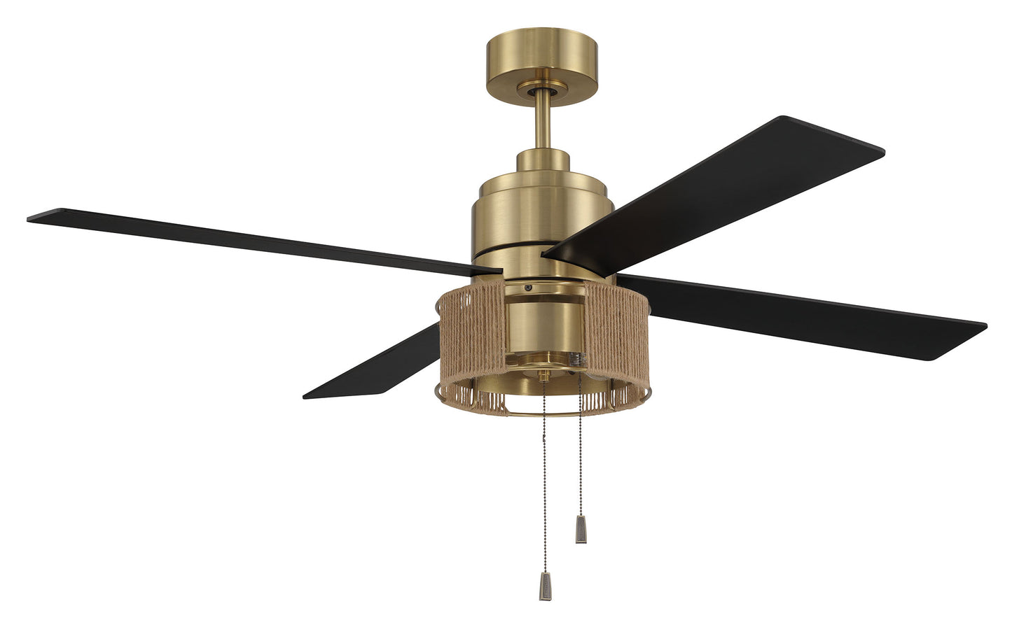 KNS52SB4 - Kensey 52" 4 Blade Ceiling Fan with Light Kit - Satin Brass