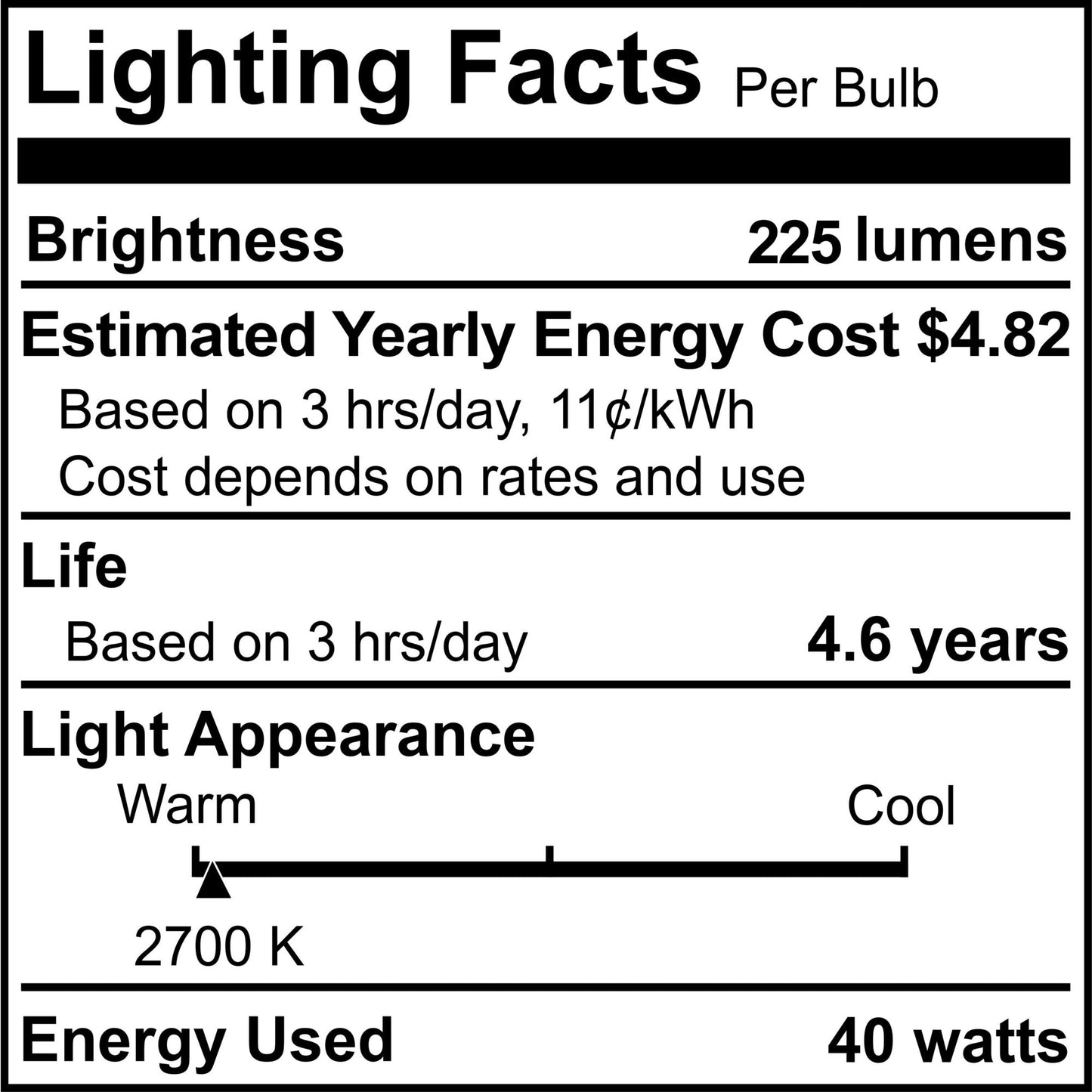 405040 - Dimmable Clear B10 Incandescent Light Bulb - 40 Watt - 2700K - 25 Pack