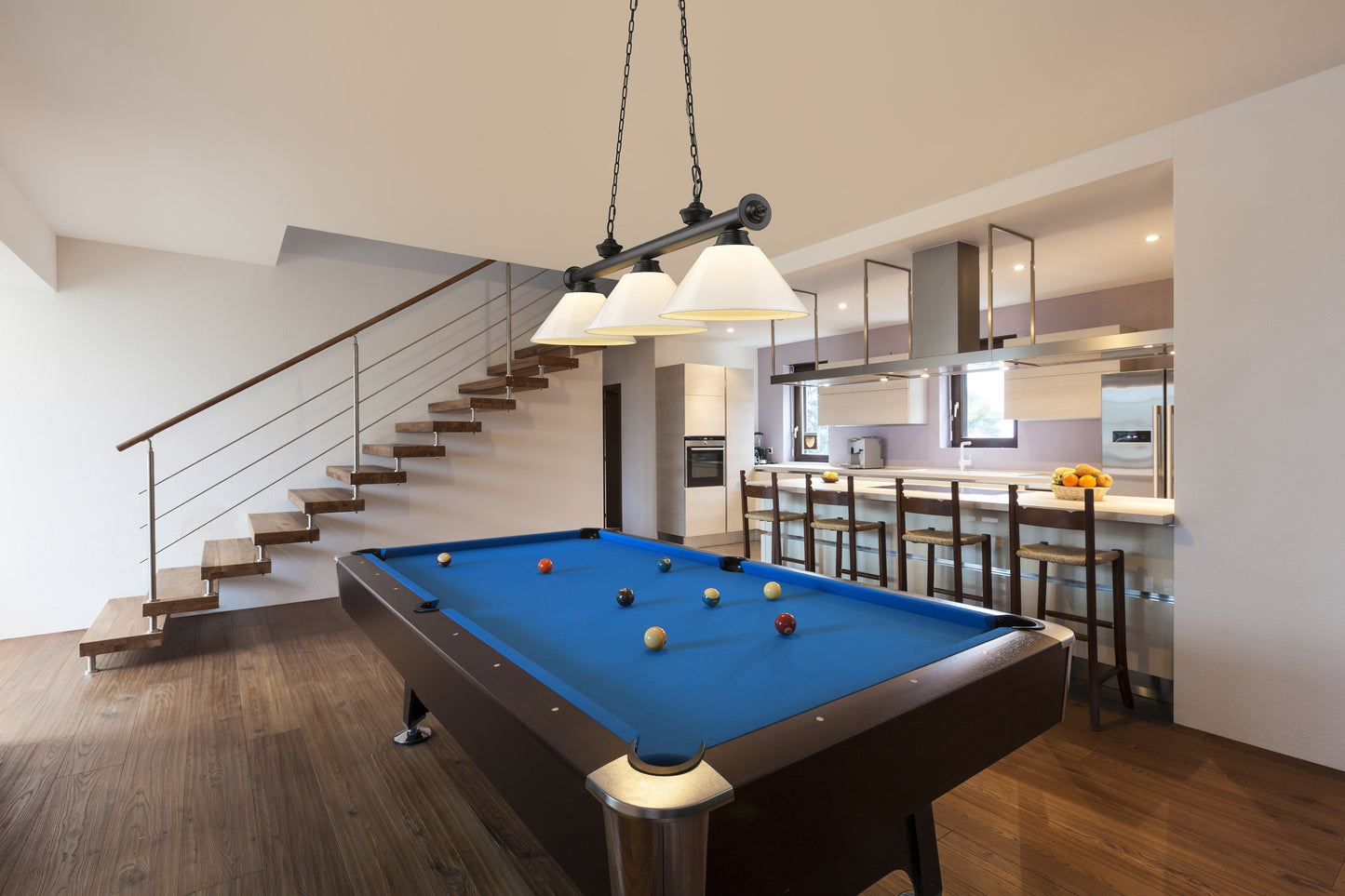 2306-3MB-PWH - Cordon 3 Light 57" Billiard - Matte Black