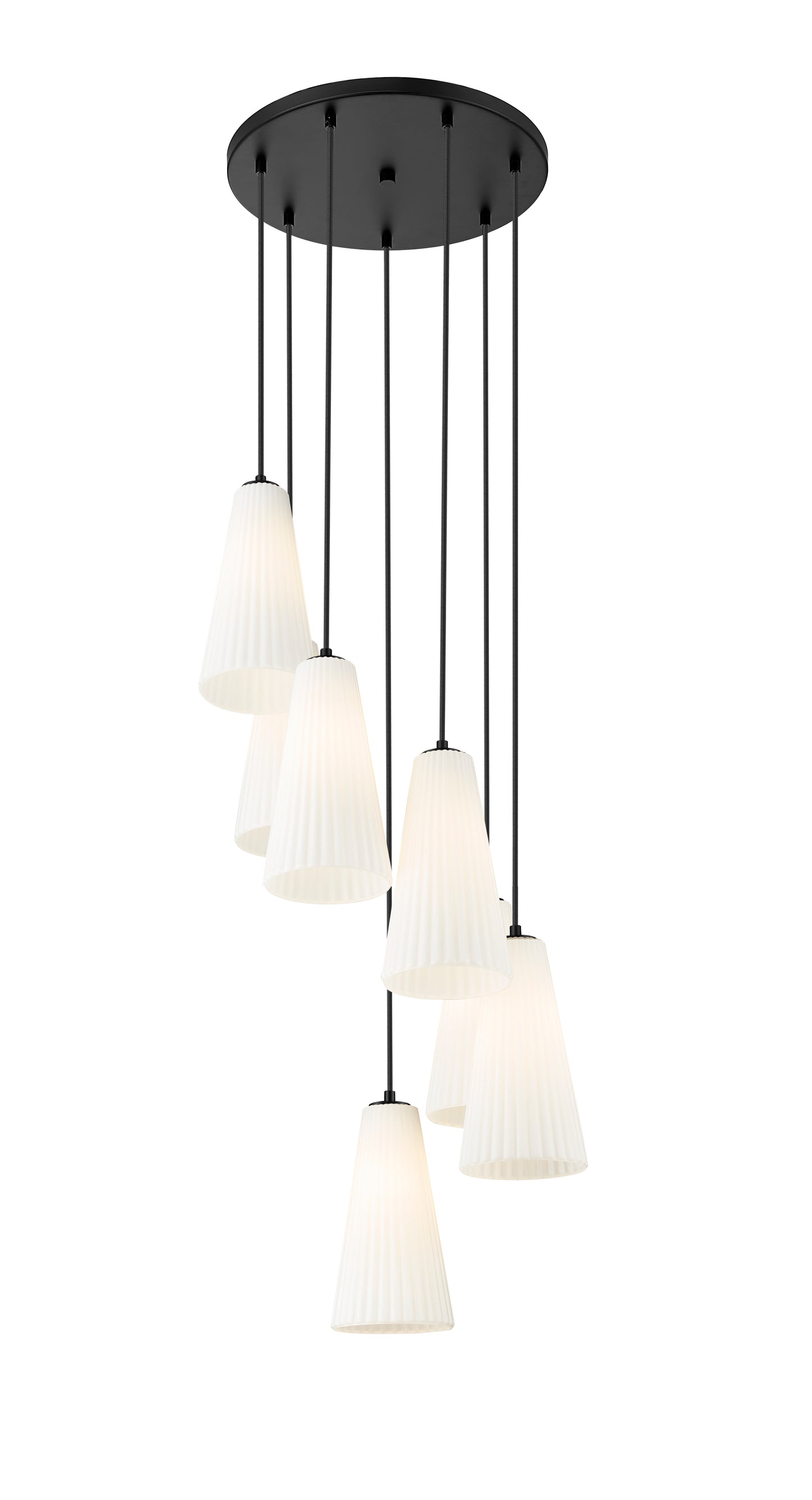 3043P7-7R-MB - Farrell 7 Light 18" Chandelier - Matte Black