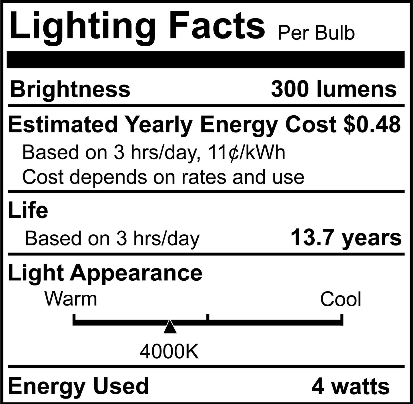 776933 - Dimmable B11 LED Candelabra Light Bulb - 4 Watt - 4000K - 4 Pack