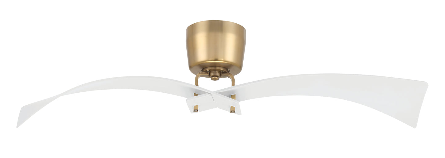 TRN52WSB2 - Tern 52" 2 Blade Ceiling Fan - White / Satin Brass