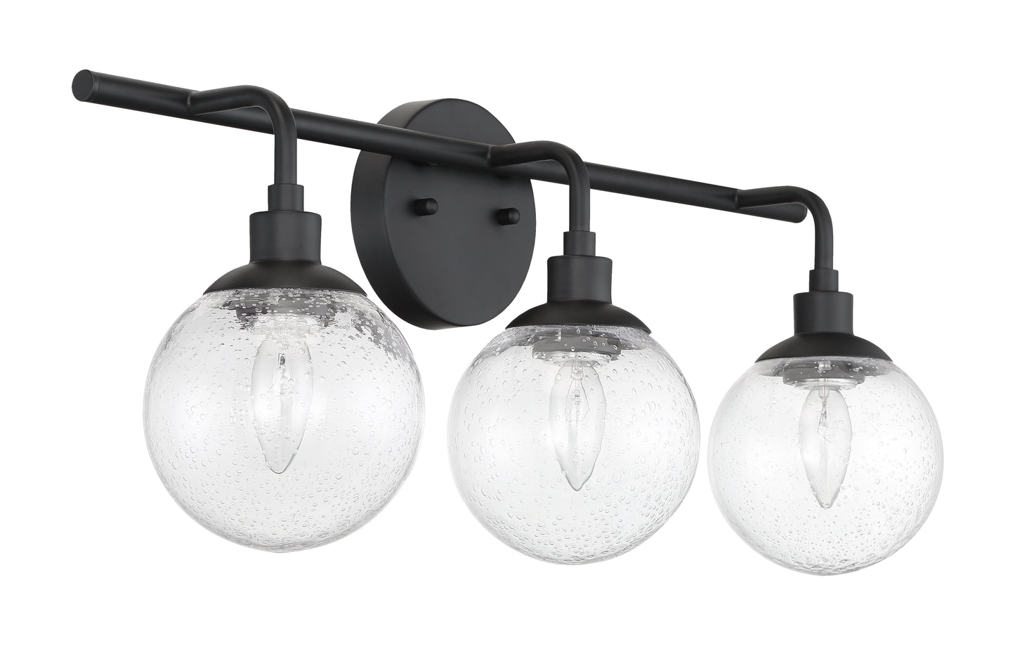 53303-FB - Que 3 Light 24" Wide Vanity Light - Flat Black