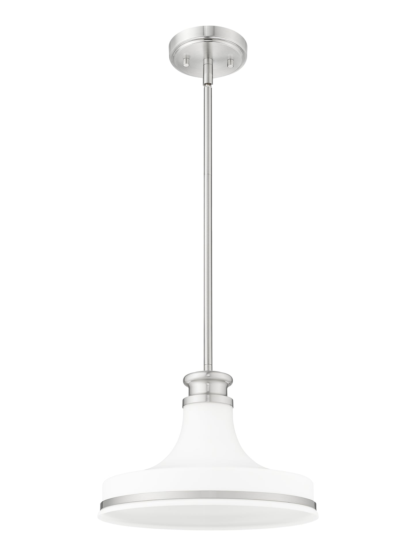 831P12-BN - Reznor 1 Light 12" Pendant - Brushed Nickel