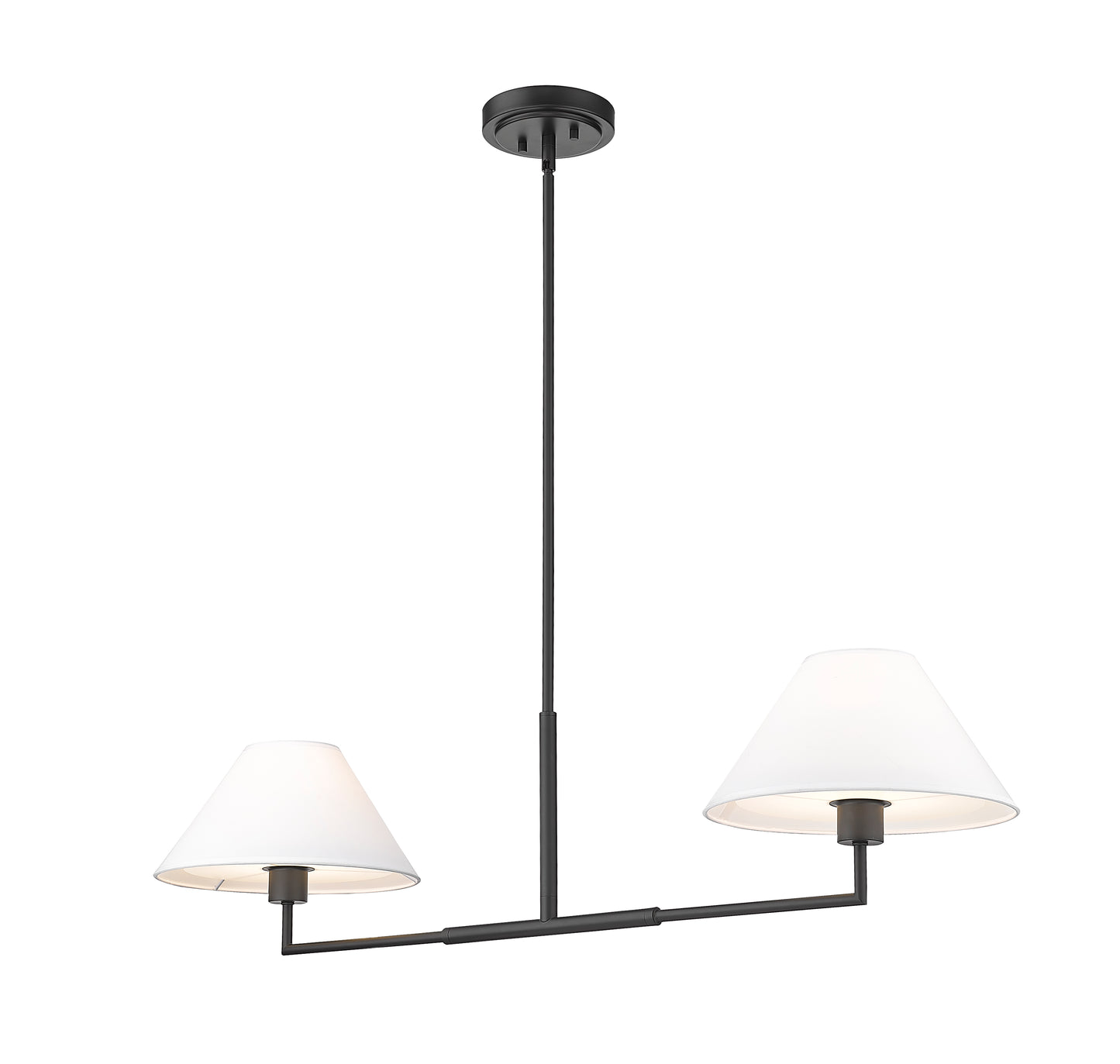744-42L-MB - Leila 2 Light 12" Chandelier - Matte Black