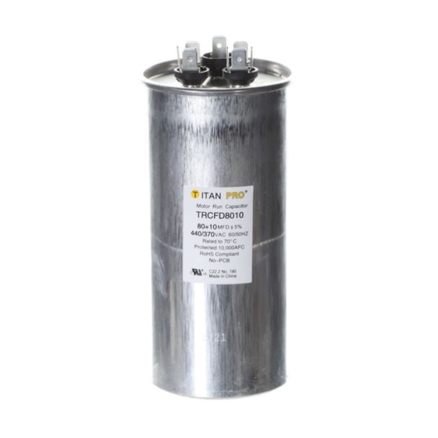 TRCFD8010 - TITAN PRO CAPACITOR 80+10 MFD 440/370V ROUND