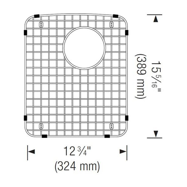 221008 - Stainless Steel Left Sink Grid for Diamond Equal Double
