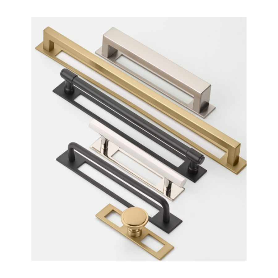 86927US4 - Modern Backplate 12" Center to Center Cabinet Pull Backplate - Satin Brass