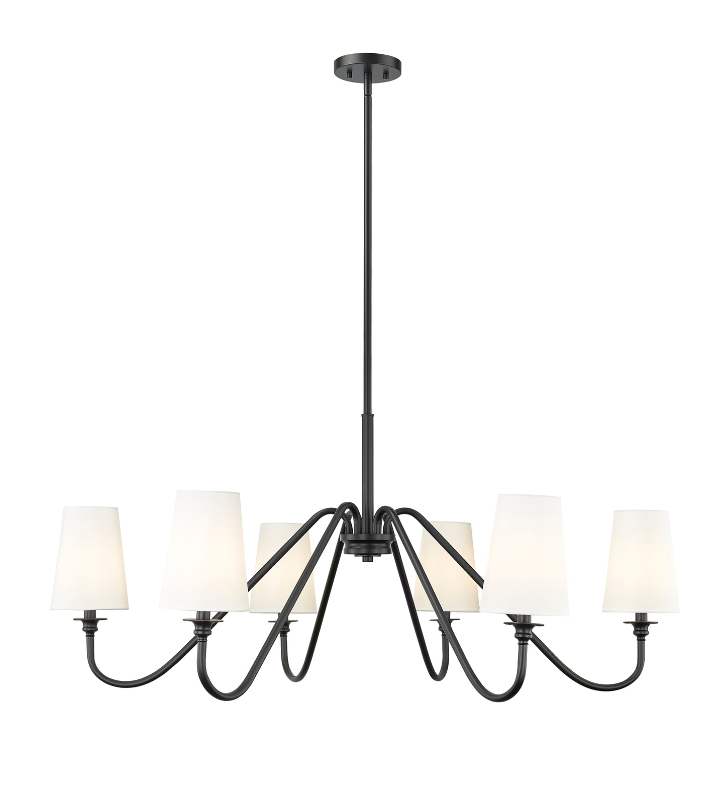 7509-6-46MB - Gianna 6 Light 46" Chandelier - Matte Black