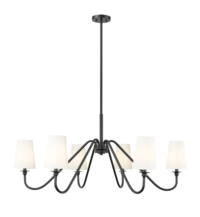7509-6-46MB - Gianna 6 Light 46" Chandelier - Matte Black